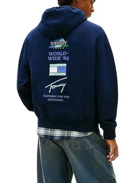 Moletom Tommy Jeans 90S azul marinho para homens