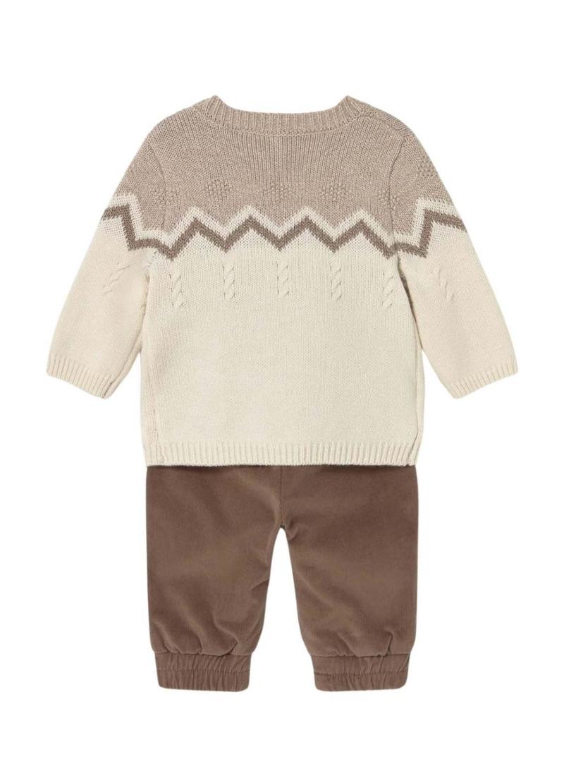 Conjunto de jersey com calça Mayoral cacau torrado para bebê