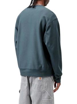 Moletom Carhartt American Script azul para homem