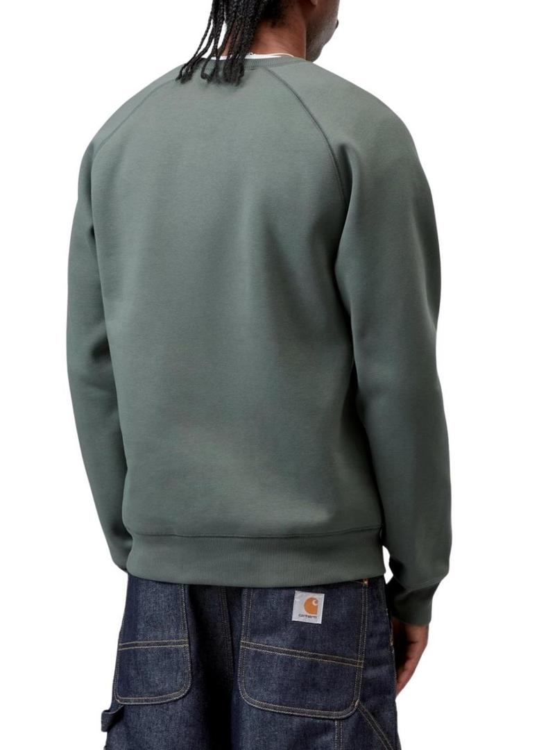 Moletom Carhartt Chase verde para homem.