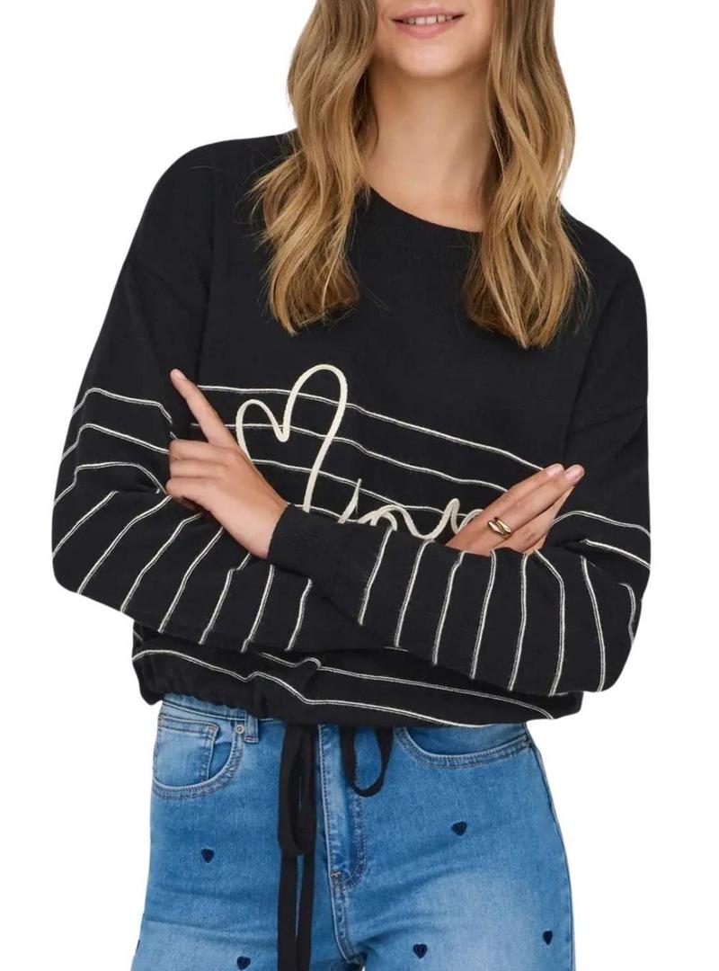 Camisola Only de sinal preto para mulher.