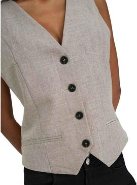 Colete Only Linda cinza para mulher.