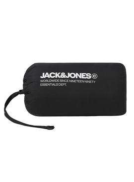 Jaqueta Jack and Jones Estate preta dobrável para homens.