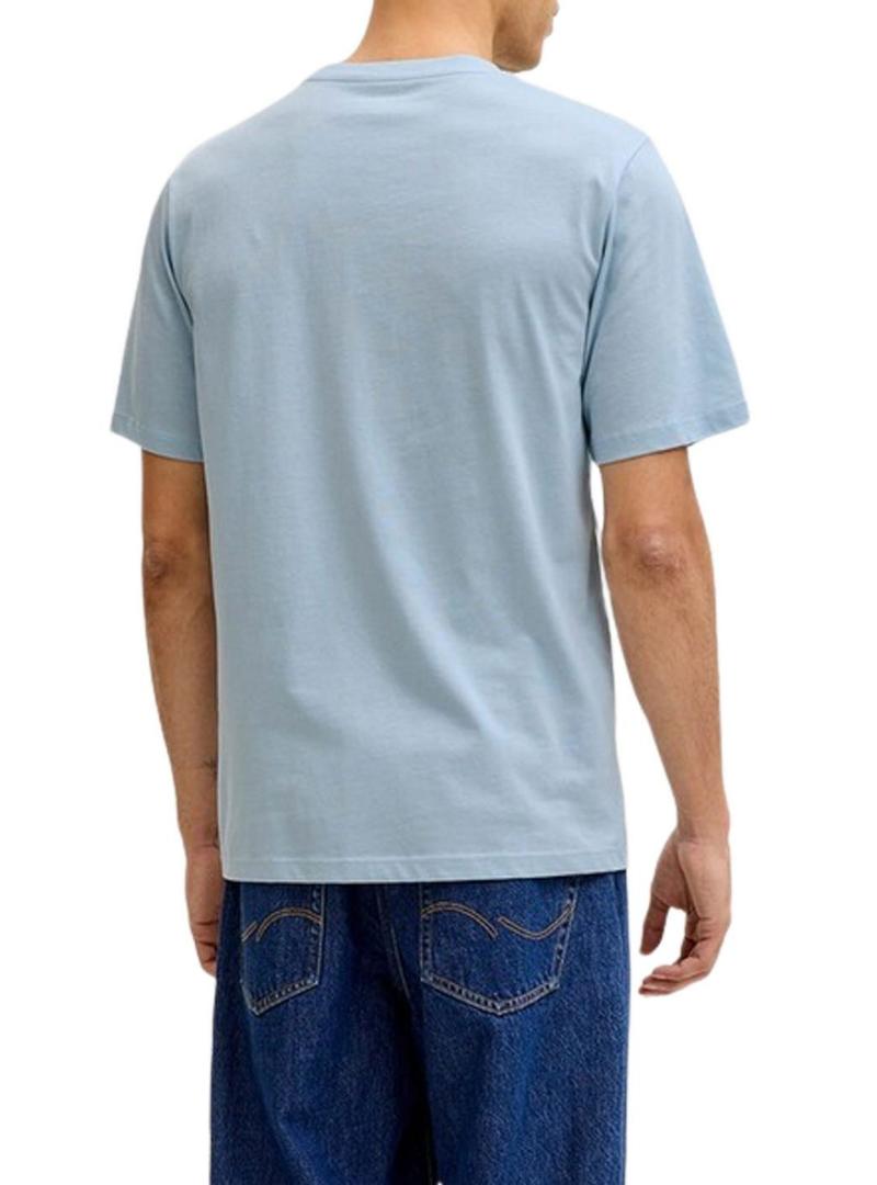 Camiseta Jack and Jones Rain azul para homem.