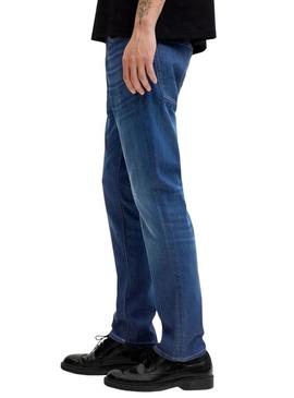 Calça jeans Jack and Jones Clark denim médio para homem.