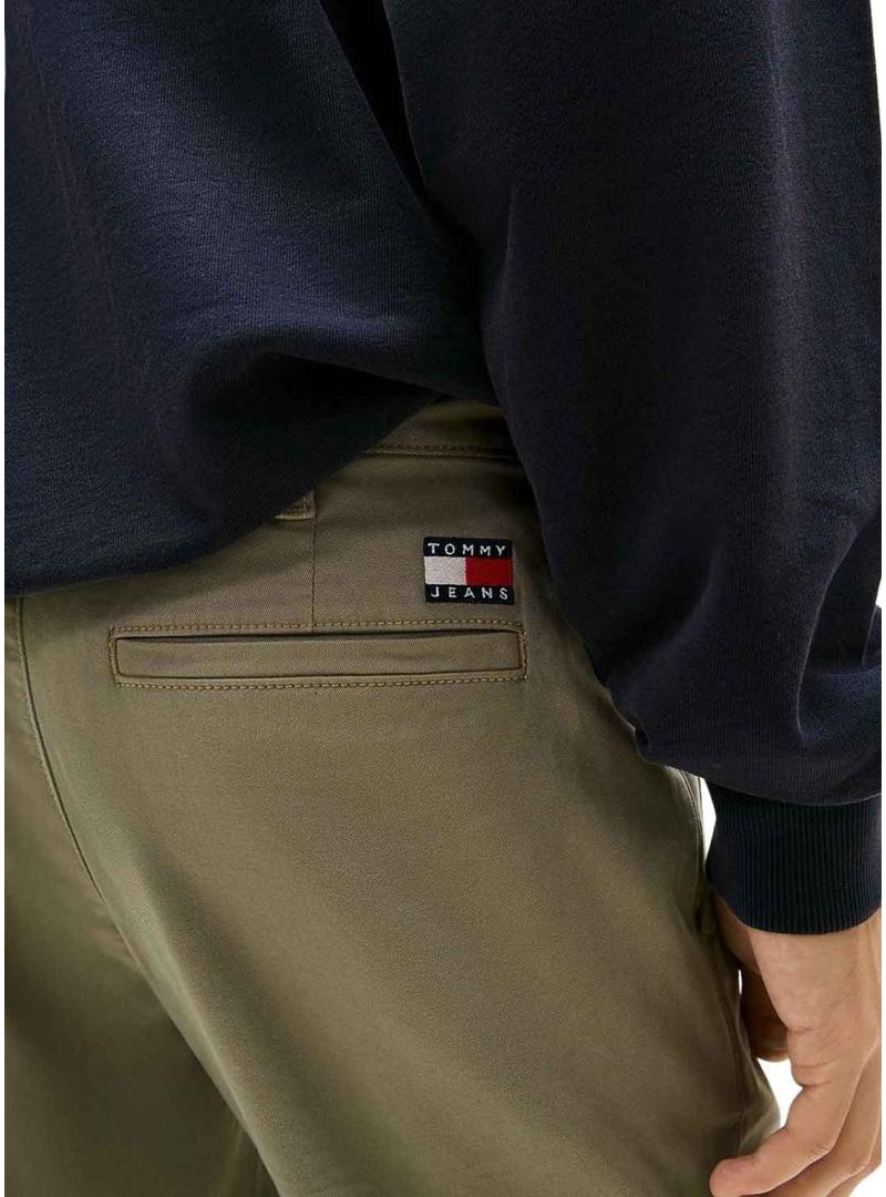 Calça Tommy Jeans Scanton chino verde para homem.