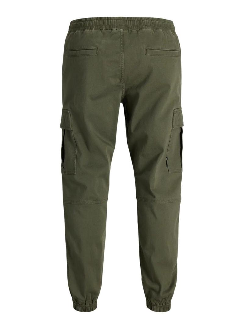 Calça cargo Jack and Jones Kane Dylan verde para homem.