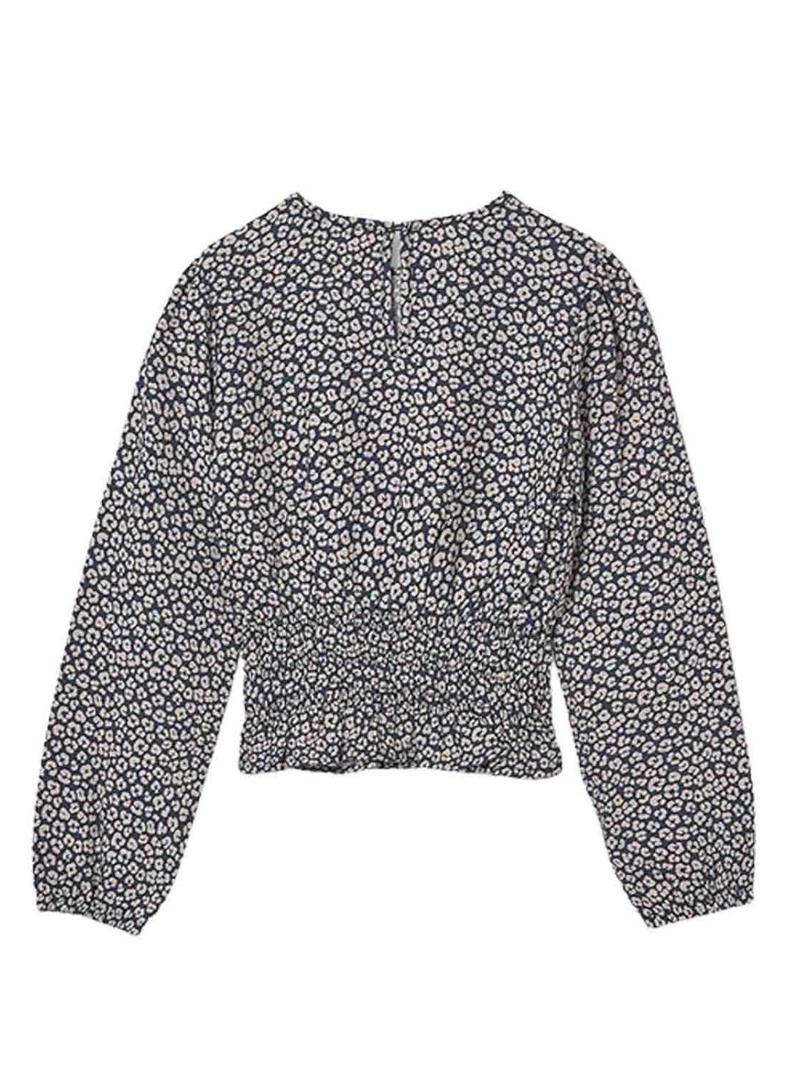 Blusa Mayoral azul marinho e bege para menina