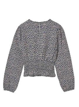 Blusa Mayoral azul marinho e bege para menina