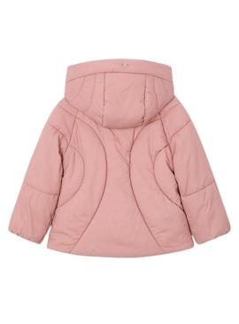 Casaco acolchoado Mayoral cor-de-rosa para menina.