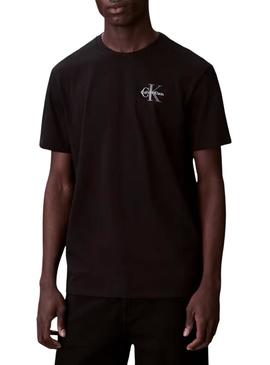 Camiseta Calvin Klein Jeans Micro Monologo preta para homem.