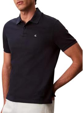 Camisa Polo Calvin Klein Jeans Monogram azul marino para homens.