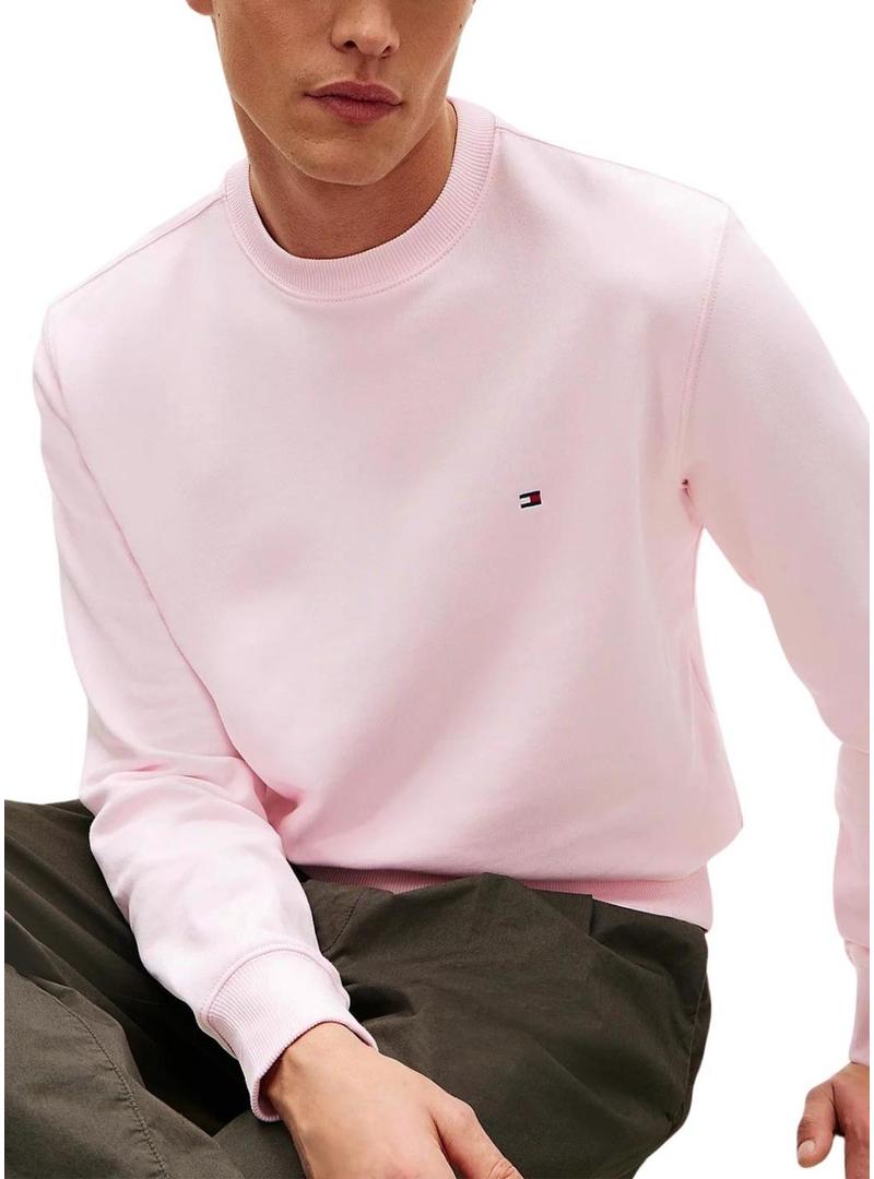 Moletom básico rosa da Tommy Hilfiger para homem.
