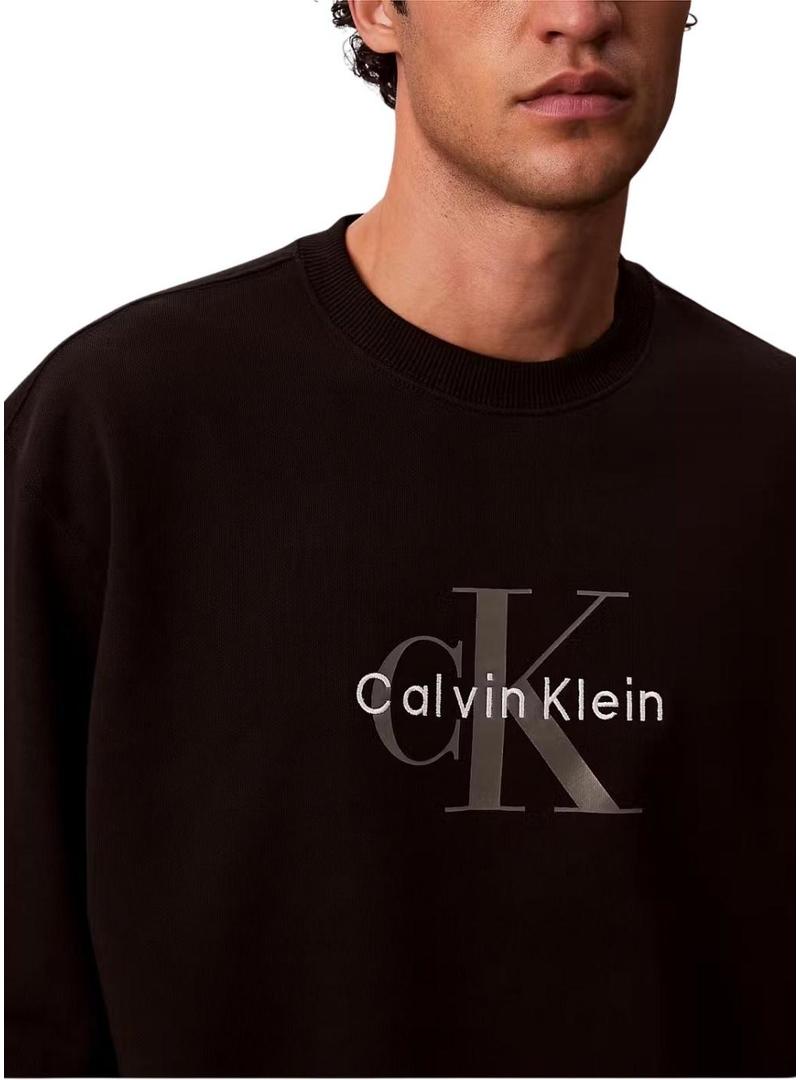 Moletom Calvin Klein Jeans Monologo preto para homem