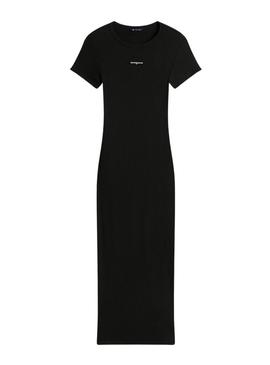 Vestido Tommy Jeans Script preto para mulher