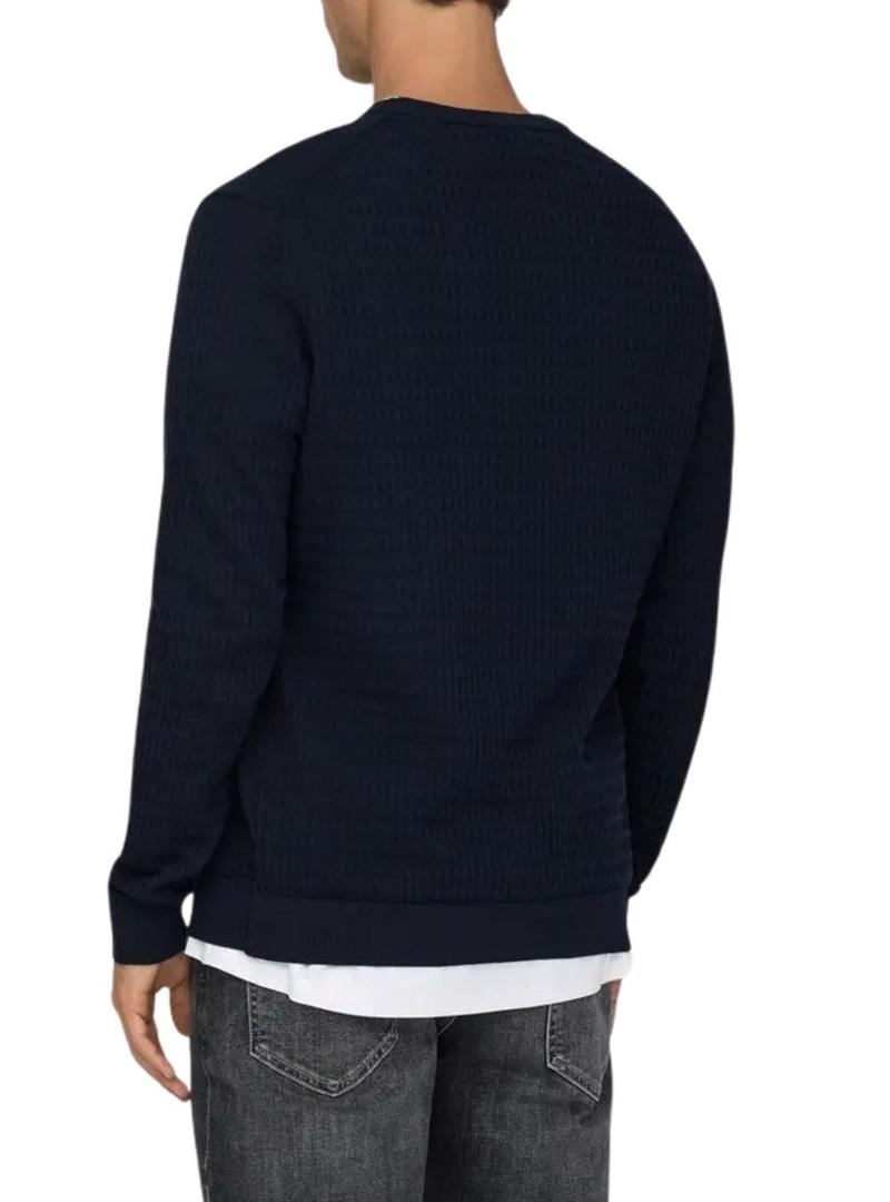 Camisa Only and Sons Wyler azul marinho para homem.