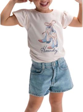 Shorts de cowboy Mayoral básicos para meninas.