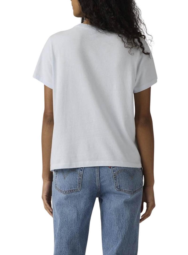 Camiseta básica azul da Levi's para mulher.