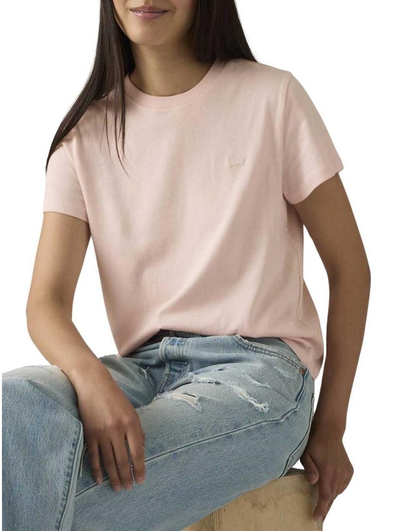Camiseta básica rosa da Levi's para mulher