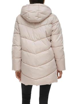 Casaco acolchoado Vila Milja bege para mulher.