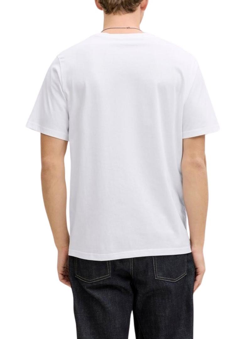 Camiseta Jack and Jones Frank branca para homem.