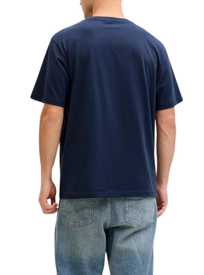 Camiseta Jack and Jones Frank marinho para homem.