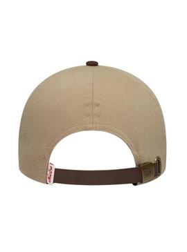Boné New Era Patch Suede 9FORTY bege para homens e mulheres.