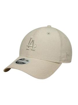 Boné New Era Cord New York Yankees 9FORTY bege para mulheres.