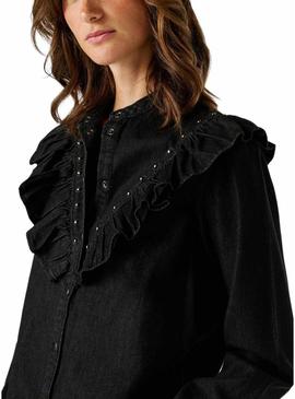 Camisa jeans Pepe Jeans Katia preta para mulher.