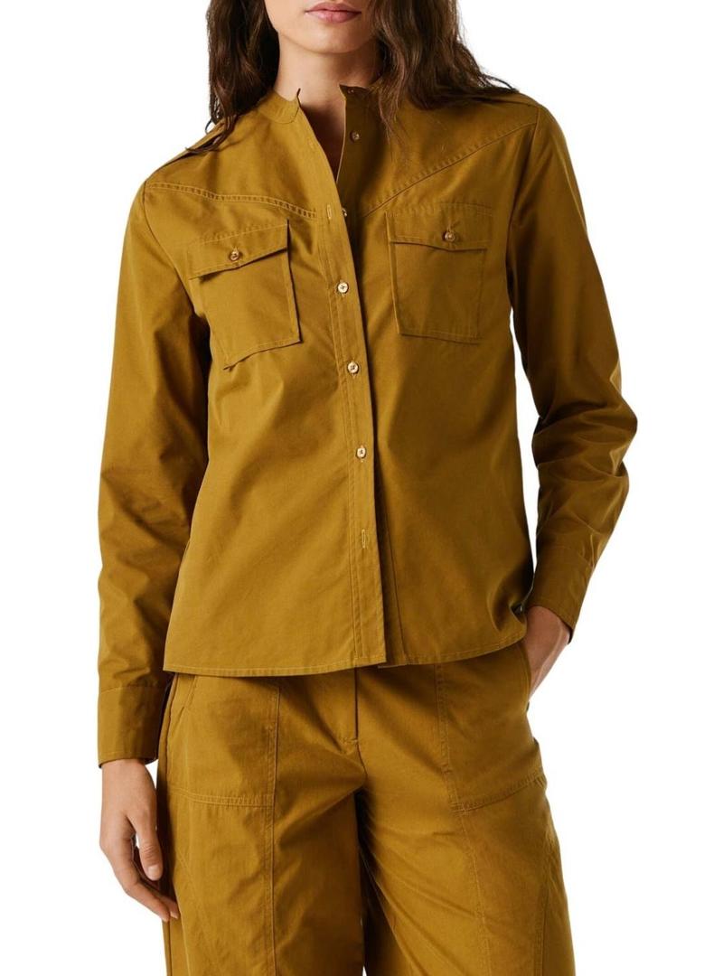 Camisa Pepe Jeans Angy mostarda para mulher.