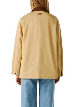 Jaqueta Pepe Jeans Flory bege para mulher