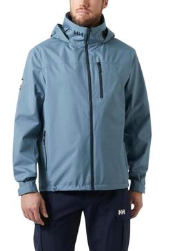 Jaqueta Helly Hansen Crew Midlayer azul com capuz.