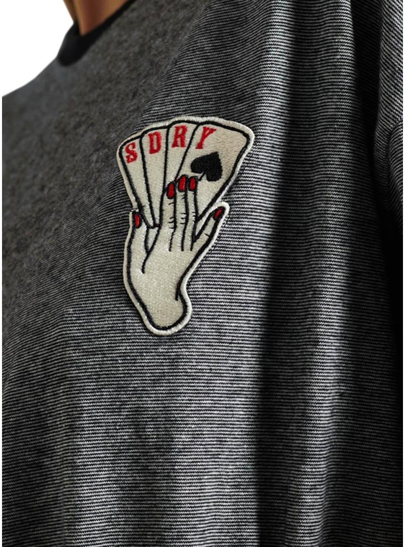 T-Shirt Superdry Narrativa militar Cinza Mulher